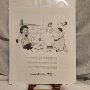 Norman Rockwell Print - Mass Mutual Life Insurance Advertisement.